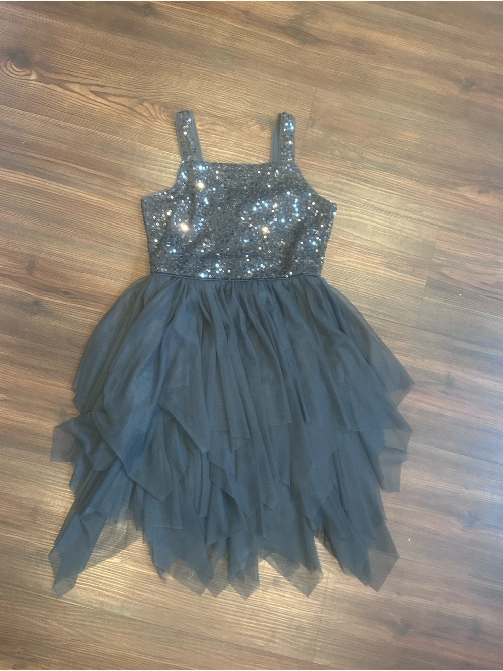 Cat & Jack Black Sequin Tulle Party Dress
